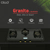 CELLO Granito Black Gas Cooktop, Dual Shade Toughened Glass, ISI Certified Glass Automatic Gas Stove