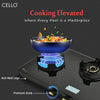 CELLO Granito Black Gas Cooktop, Dual Shade Toughened Glass, ISI Certified Glass Automatic Gas Stove