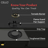 CELLO Granito Black Gas Cooktop, Dual Shade Toughened Glass, ISI Certified Glass Automatic Gas Stove