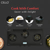 CELLO Granito Black Gas Cooktop, Dual Shade Toughened Glass, ISI Certified Glass Automatic Gas Stove