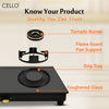 CELLO Granito Black Gas Cooktop, Dual Shade Toughened Glass, ISI Certified Glass Automatic Gas Stove