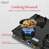 CELLO Granito Black Gas Cooktop, Dual Shade Toughened Glass, ISI Certified Glass Automatic Gas Stove