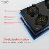 CELLO Granito Black Gas Cooktop, Dual Shade Toughened Glass, ISI Certified Glass Automatic Gas Stove