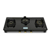 CELLO Granito Black Gas Cooktop, Dual Shade Toughened Glass, ISI Certified Glass Automatic Gas Stove